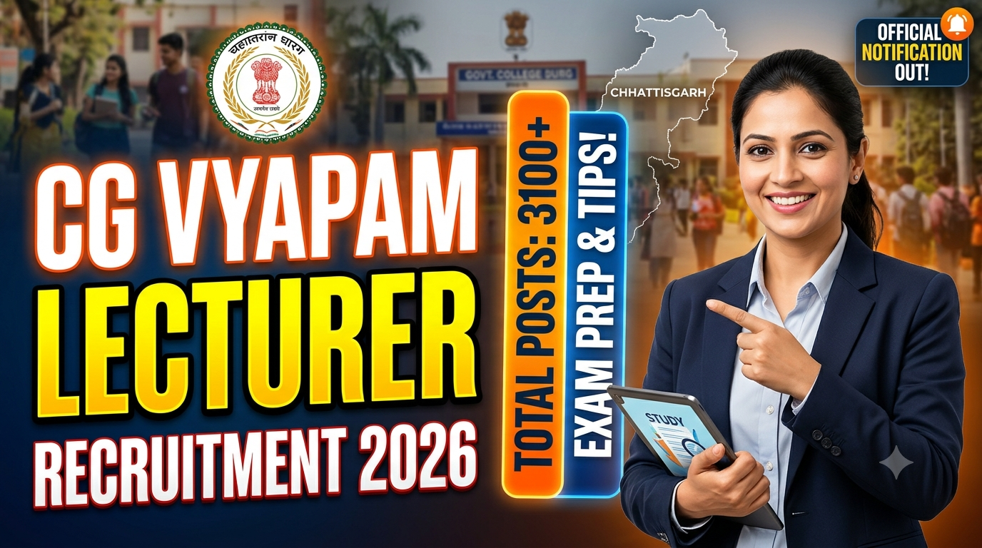 CG Vyapam Lecturer Recruitment 2026: 854 Vacancies, Eligibility, Exam Date and Latest Update