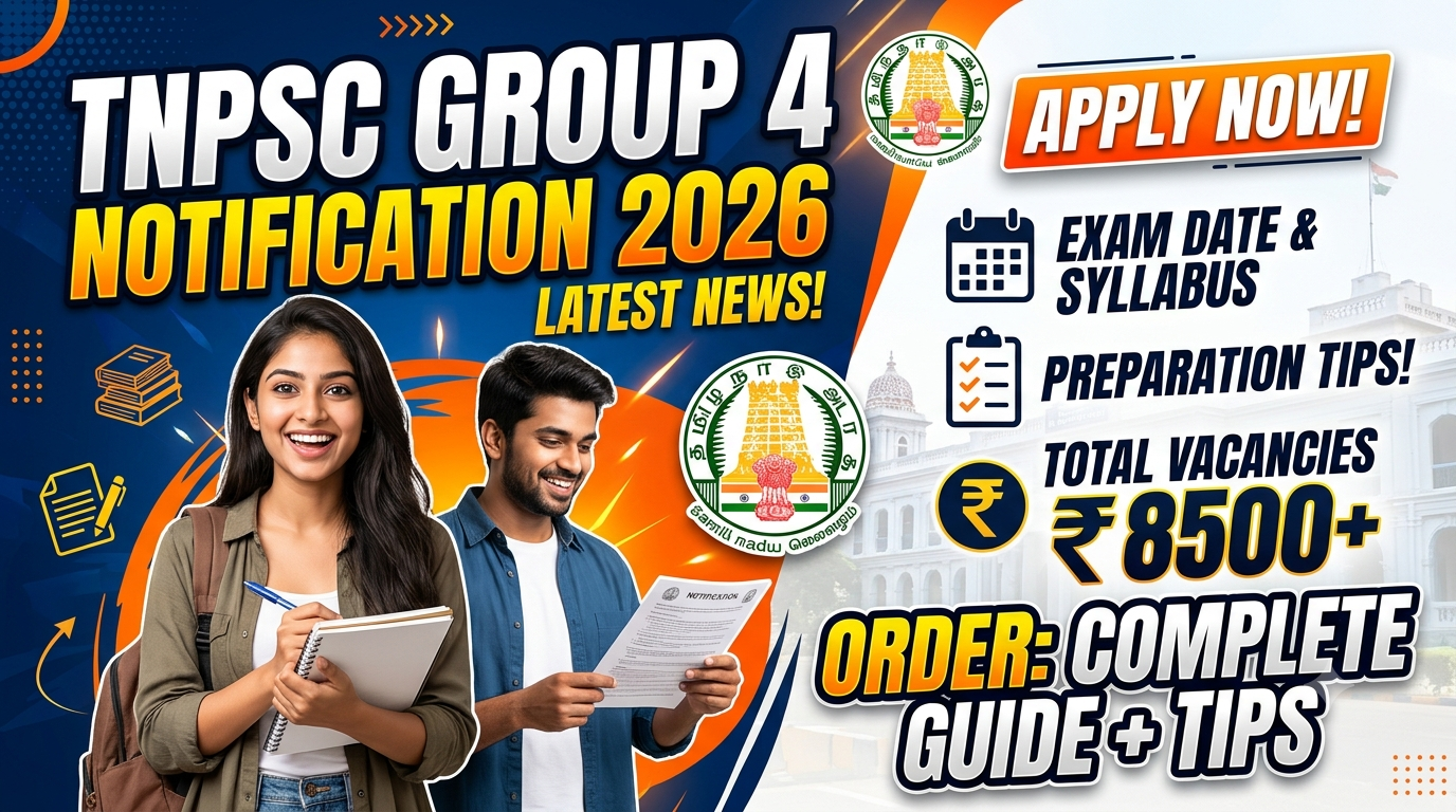 TNPSC Group 4 Notification 2026: Eligibility, Vacancy, Exam Date, Application Process and Latest Updates