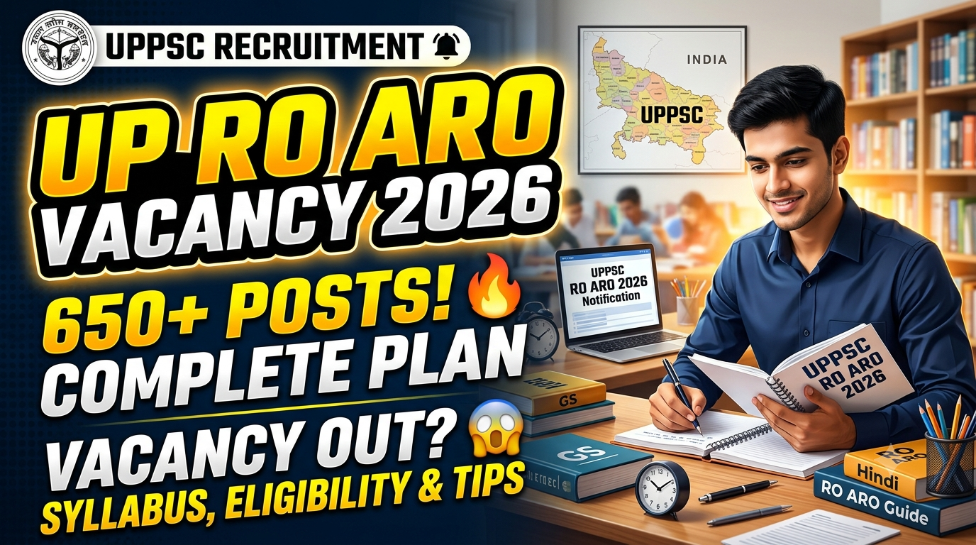 UP RO ARO Vacancy 2026: 501 Posts, Apply Online from October 26, Eligibility and Last Date